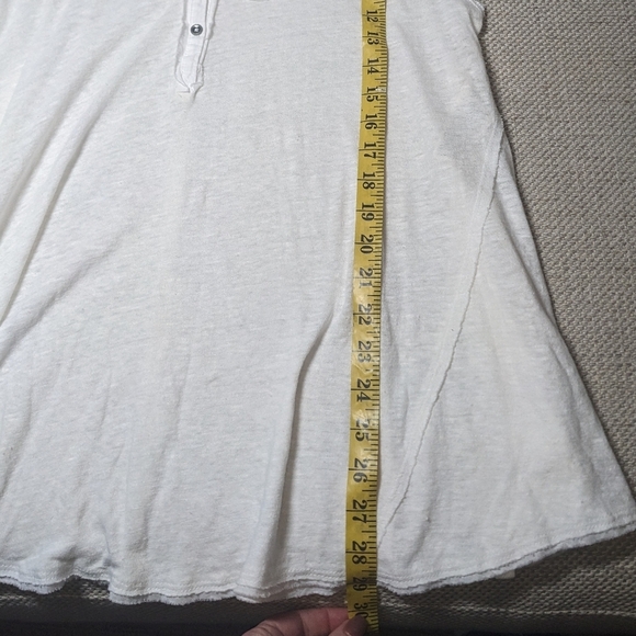 Free People NWOT Say You're Love Tunic sz MED in White Linen/Cotton Blend​​ - Picture 3 of 12